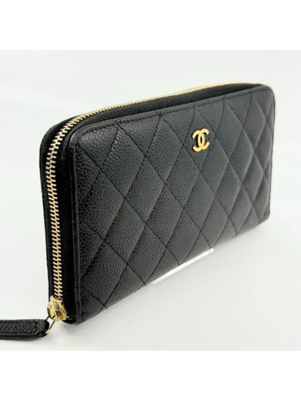 Chanel Quilted Wallet Caviar Leather